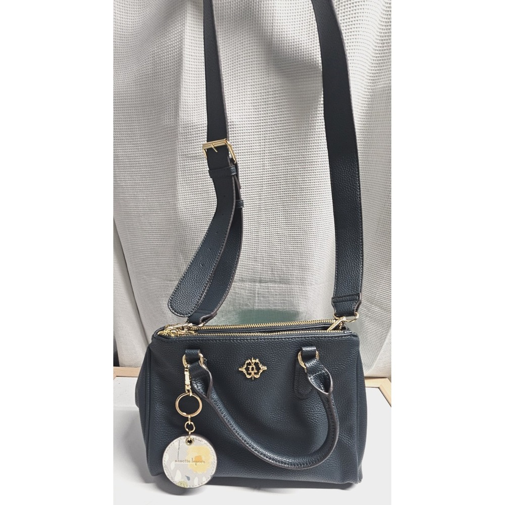NANETTE LEPORE‎ convertible faux leather pebbled textured tote handbag green